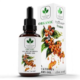 Organic Sea Buckthorn Oil 1 fl oz Cold Pressed Sea Buckthorn Berry Oil Seabuckthorn for Face Hair Body Supplement