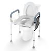 VEVOR Raised Toilet Seat, 7-Position Height Adjustment 19.3" - 25.2", 350lbs Weight Capacity, with Comfort Padded Aluminum Frame