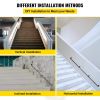 VEVOR Pipe Stair Handrail, 9FT Staircase Handrail, 440LBS Load Capacity Carbon Steel Pipe Handrail, Industrial Pipe Handrail with Wall Mount Supp