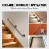 VEVOR Pipe Stair Handrail, 4FT Staircase Handrail, 440LBS Load Capacity Carbon Steel Pipe Handrail, Industrial Pipe Handrail with Wall Mount Supp