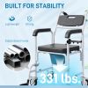 Black Shower Commode Wheelchair, Seniors Bedside Commode Chai
