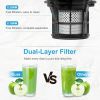 Cold Press Juicer Machine With 3.93In Feed Chute Fit Whole Fruits Vegetable 250W Slow Masticating Juicer With Reverse Function 2 Containers Easy To Cl