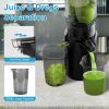 Cold Press Juicer Machine With 3.93In Feed Chute Fit Whole Fruits Vegetable 250W Slow Masticating Juicer With Reverse Function 2 Containers Easy To Cl