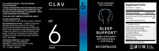 CLAV N°6 Natural Sleep Support with Melatonin 1 mg & L Tryptophan   Passionflower Valerian Root | Enhanced Sleep Supplement 60 Capsules