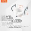 VEVOR Raised Toilet Seat, 5" Height Raised, 350 lbs Weight Capacity, for Round and Elongated Toilet, Twist Lock Installation
