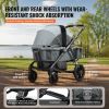 VEVOR All-Terrain Stroller Wagon, 2 Seats Foldable Expedition 2-in-1 Collapsible Wagon Stroller, Includes Canopy, Parent Organizer, Snack Tray & Cup H