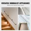 VEVOR Pipe Stair Handrail, 11FT Staircase Handrail, 440LBS Load Capacity Carbon Steel Pipe Handrail, Industrial Pipe Handrail with Wall Mount Sup