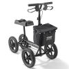 VEVOR Folding Knee Scooter, Aluminum Steerable Knee Walker with Height-Adjustable Handlebar & Knee Pad, 12" All-Terrain Wheels, Dual Brakes