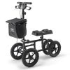 VEVOR Folding Knee Scooter, Carbon Steel Steerable Knee Walker with Height-Adjustable Handlebar & Knee Pad, 12" All-Terrain Wheel, Dual Brakes