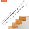 VEVOR Pipe Stair Handrail, 13FT Staircase Handrail, 440LBS Load Capacity Carbon Steel Pipe Handrail, Industrial Pipe Handrail with Wall Mount Sup