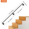 VEVOR Pipe Stair Handrail, 5FT Staircase Handrail, 440LBS Load Capacity Carbon Steel Pipe Handrail, Industrial Pipe Handrail with Wall Mount Supp