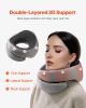 Travel Pillow Double-Layered Memory Foam Neck Pillow for Traveling Black-Gray