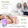 Ultrasonic Cool Mist Humidifier Mini Aroma Essential Oil Diffuser with Colorful Lights 4 Timer Settings