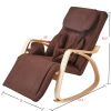 Full massage function-Air pressure-Comfortable Relax Rocking Chair;  Lounge Chair Relax Chair with Cotton Fabric Cushion Brown