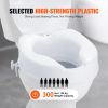 VEVOR Raised Toilet Seat, 4" Height Raised, 300 lbs Weight Capacity, Universal Toilet Seat Riser, Screw Rod Locking, with Toilet Seat, for Elderl