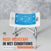 VEVOR Shower Chair for Inside Shower, Adjustable Height Shower Stool with Crossbar Support, Shower Seat for Shower Tub