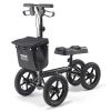 VEVOR Folding Knee Scooter, Aluminum Steerable Knee Walker with Height-Adjustable Handlebar & Knee Pad, 12" All-Terrain Wheels, Dual Brakes
