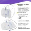 Urine Drainage Bag 2000 ml, 67.6 oz. Pack of 3 Clear Urine Catheter Bags for Men, Women. PVC Disposable Urine Bags for Catheter with 48" Drainage