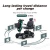 MAX PLUS EMERALD Wheels Outdoor Compact Mobility Scooter with 2pcs*20AH Lead acid Battery, 16 Miles, Cup Holders & USB charger Port