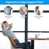 Lumbar Support Pillow For Office Chair Car Seat Home Dining Chair Soft Memory Foam Back Support Cushion With Vibration Washable Cover Elastic Str