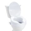 VEVOR Raised Toilet Seat, 4" Height Raised, 300 lbs Weight Capacity, Universal Toilet Seat Riser, Screw Rod Locking, with Toilet Seat, for Elderl