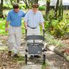 HOMCOM Upright Rollator Walker for Seniors, Silver, 10" PVC Wheels, Aluminum, with Seat and Storage Basket - WT Capacity 299 LB