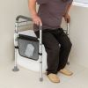 VEVOR Toilet Safety Rail, Folding Toilet Seat Frame, Adjustable Width & Height Fit Most Toilets, Supports 300lbs