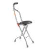 2-in-1 Folding Cane Seat Holds 187.4 Lbs, Thick Travel Seat and Cane, Four-Leg Folding Walking Stick