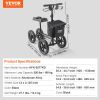 VEVOR Folding Knee Scooter, Aluminum Steerable Knee Walker with Height-Adjustable Handlebar & Knee Pad, 12" All-Terrain Wheels, Dual Brakes