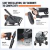 VEVOR All-Terrain Stroller Wagon, 2 Seats Foldable Expedition 2-in-1 Collapsible Wagon Stroller, Includes Canopy, Parent Organizer, Snack Tray & Cup H