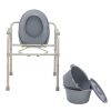 Iron Frame Folding Toilet Seat Beige White AL