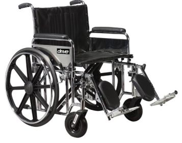 Bariatric Wheelchair - 20"  Wide w/Removable Desk Arms, Swing Away Foot Rests 500 Lb Wt Capacity