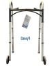 WALK WITH ME Folding Aluminum 2 Button Walker w/5” Wheels Case/4 - 350LB Wt Capacity