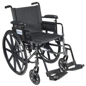 Drive Cruiser X4 Lightweight Wheelchair - Steel Frame & Height Adj, Flip-Back Desk Arms - Wt Capacity 300 LBS (Option: 18)