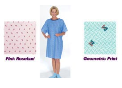 Tie-Back Adult Gown Print (Wrap Length: Pink Rosebud)