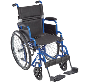 Transport Wheelchair - Lightweight, Folding (Wrap Length: Blue, Seat: 16")