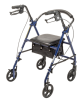 Drive Bariatric Rollator Steel w/6” Wheels & Adjustable Height Knocked-Down - 350 LB Wt Capacity