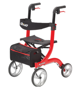 Drive Nitro Rollator with 10” Casters (Color: Red)