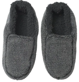Sherpa - Men's Cozy Sherpa House Slippers (Color: Black, size: large)