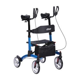 Drive Elevate - Upright Walker Rollator - 300 LB Wt Capacity (Color: Blue)