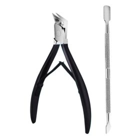 Toe Nail Clippers Nail Correction Thick Ingrown Toenails Nippers Dead Skin Nail Art Pedicure Care Plier Cutter Scissor Tool (Color: black set)