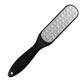 1pc Stainless Steel Foot File Double-Sided Foot Rasp Callus Remover Professional Pedicure Tools Foot Scrubber Dead Skin Remover (Color: Black)