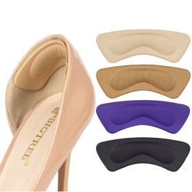 2 Pairs Heel Insoles Patch Pain Relief Anti-wear Shoe Cushion Pads Feet Care Heel Protector Adhesive Back Sticker Shoes Insert (Color: Black, size: 2 pairs)