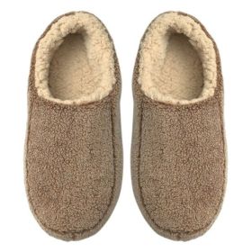 Sherpa Tan - Men's Cozy Sherpa House Slippers (Color: Tan, size: L)