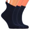 Women's Diabetic Ankle Socks 3 Pairs Soft Cotton Blend, Non-Binding Top, Seamless Toe, Promotes Circulation, Shoe Size 9-11