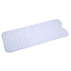Bath Tub Mat Non-Slip Shower Mat BPA-Free Massage Anti-Bacterial with Suction Cups Washable (Color: White)
