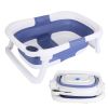 Baby Bath Tub with Thermometer Collapsible Travel-Friendly 0-24Months Baby Bathtub