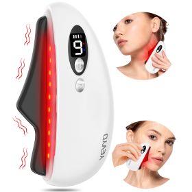 Gua Sha Facial Tool, Electric Black Obsidian Guasha Tool for Face, Chin, Neck, Body, Heated Vibrating Massage Gua Sha Stone for Face Sculpting (Color: White)