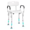 VEVOR Shower Chair, Shower Seat with Back, Adjustable Height Shower Stool, Shower Chair for Inside Shower Bathtub