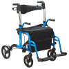 VEVOR 2 in 1 Rollator Walker & Transport Chair for Seniors, Folding Rolling Walker Wheelchair Combo & Footrests